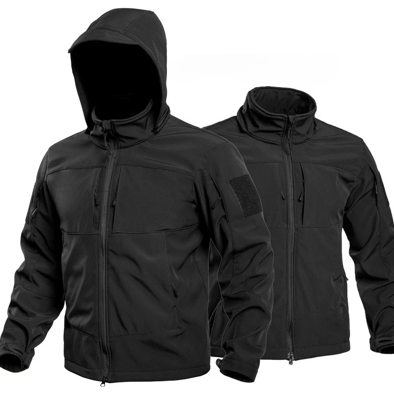 Men's Special Ops Military Tactical Soft Shell Winter Warm Fleece Lined Jacket Detachable Hood Coat Hiking Snowboard Windbreaker