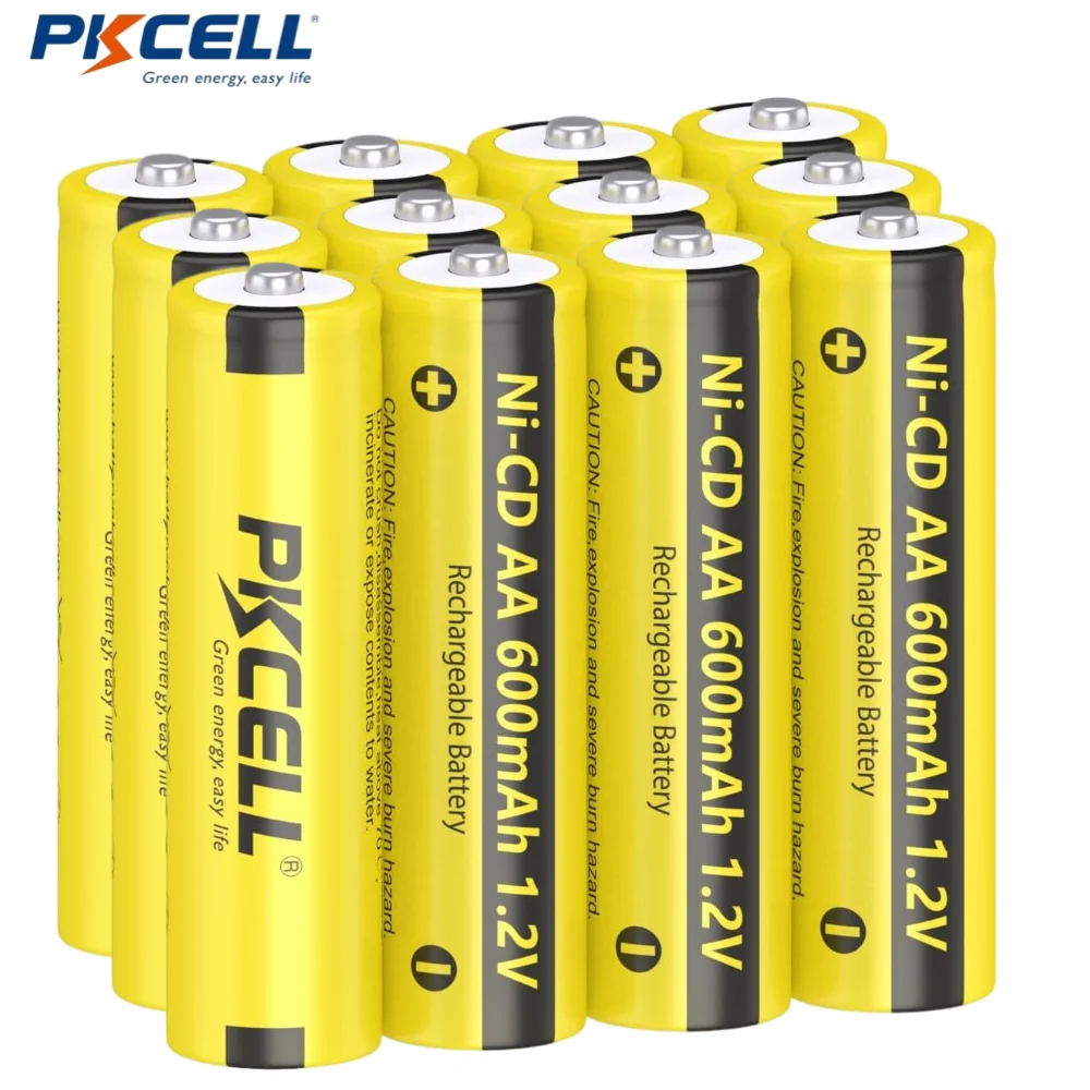 PKCELL 12ШТ NI-CD AA 600 мАч 1,2 В Аккумуляторная батарея Солнечные батареи 2A для наружного солнечного освещения