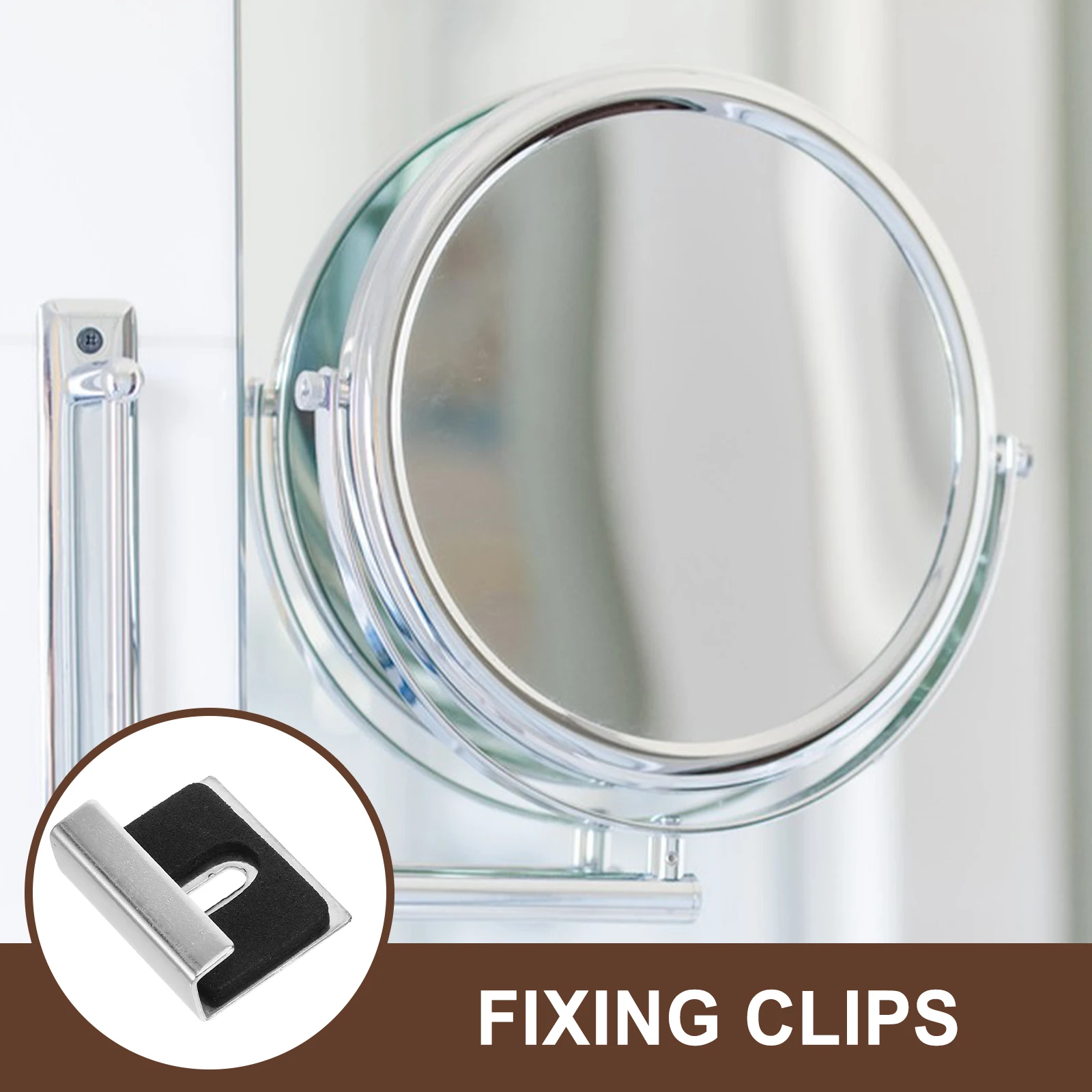 

8pcs Mirror Clips 304 Stainless Steel Glass Retainer For Wall Mounting Mirror Holder Brackets Frameless Bathroom Hanging Kit