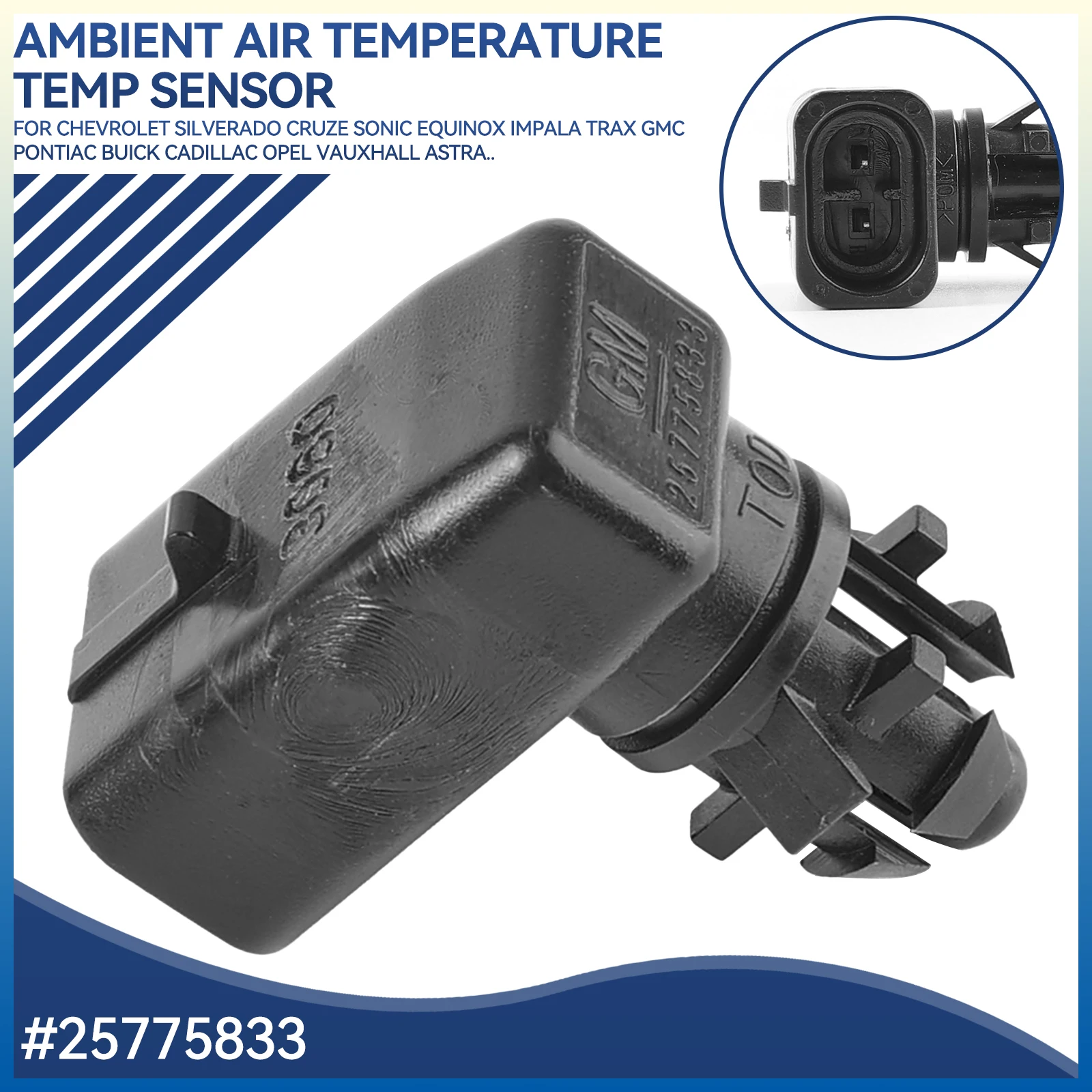 For GM GMC Buick Chevrolet Cruze Cadillac Opel Vauxhall Astra Vectra Outside Ambient Air Temperature Sensor 25775833 15936931