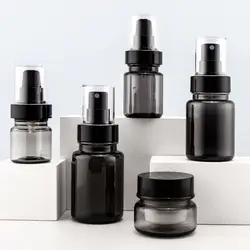 30/50g Face Cream Jar Pot 40/60/100/120ml Transparent Black Lotion Bottle Perfume Sprayer Travel Sunscreen Cosmetics Sub Bottle