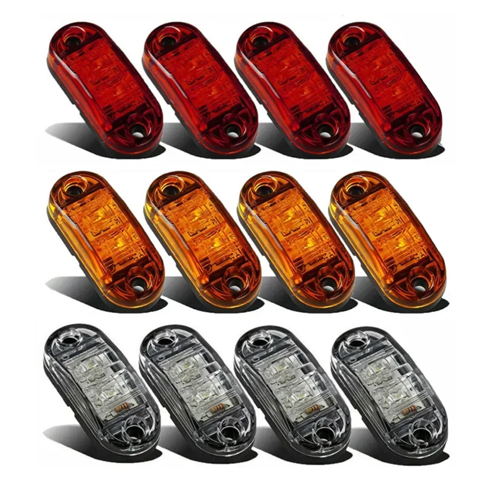 VERYUS 4pcs LED Front Side Marker Indicator Light Rear Tail Light 12V 24V DC IP68 Waterproof Side Marker Lamp For Truck Van Trai