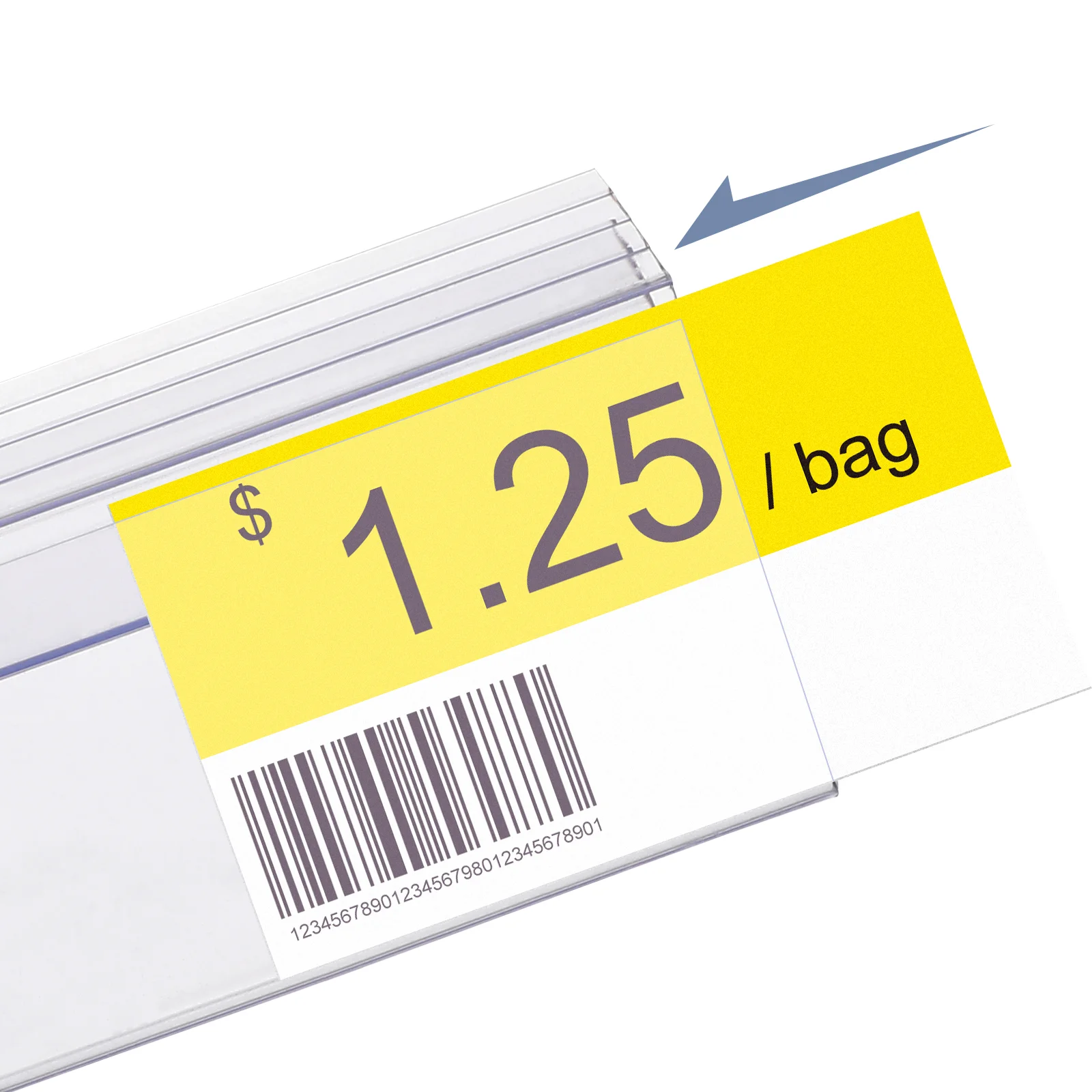 Supermercado Display Price Tag Sign, Racks de slot para cartão, Retail Label Holder, Transparente, Clear Titulares, 30 Pcs