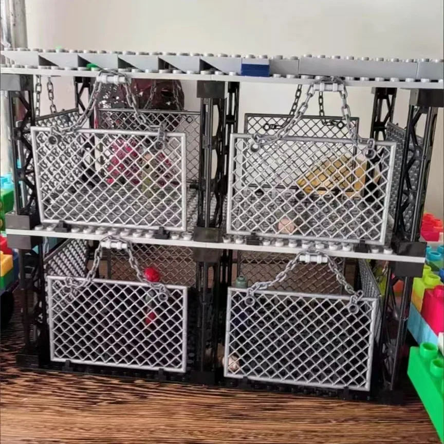 Double Layer Prison Cage Building Blocks Monster Zombie Dinosaur Figures Captivity Room Chain Net baseplate MOC Brick kit