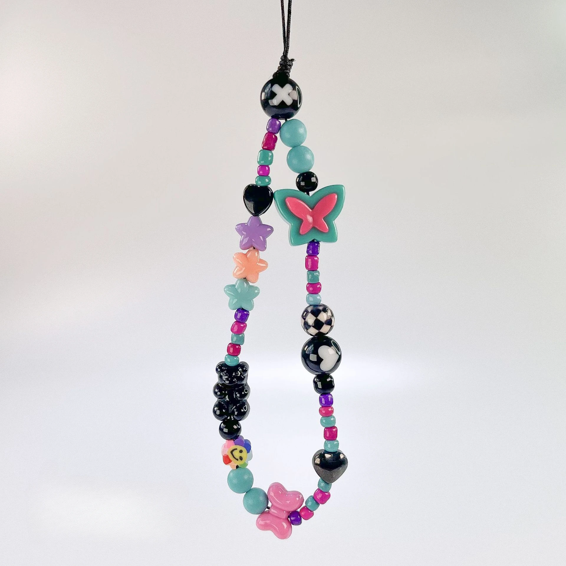 Y2K فراشة حلوة كول فتاة الهاتف سحر حزام الحبل لطيف قلادة اكسسوارات ل iP 11 كاميرا الكتب ملحقات السلسلة Ins