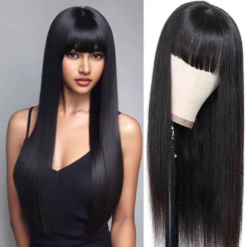 

Модный синтетический термостойкий парик, подходит для Хэллоуина и Рождества, длинные прямые волосы, черные 28 дюймов