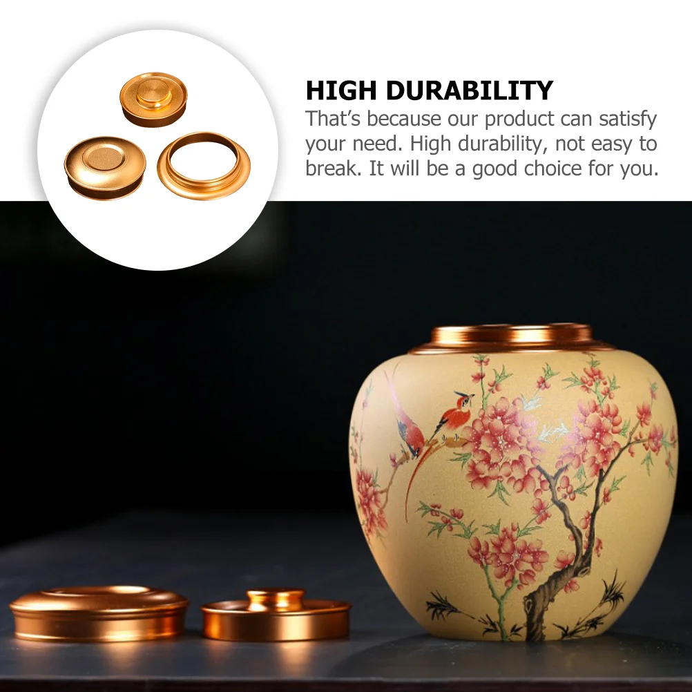 

1 set Alloy Lid For Tea Jar Wear-Resistant Dust-Proof Replacement Cover Compatible With Various Tea Canisters Storage Containers