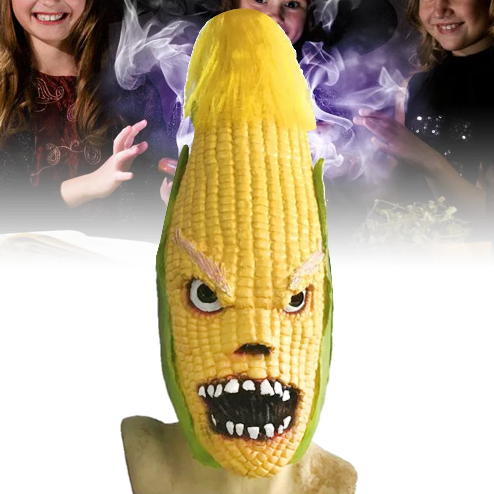 Divertida máscara de terror para Halloween, máscara de carnaval, Cara de maíz escalofriante, accesorio de disfraz para fiesta de maquillaje