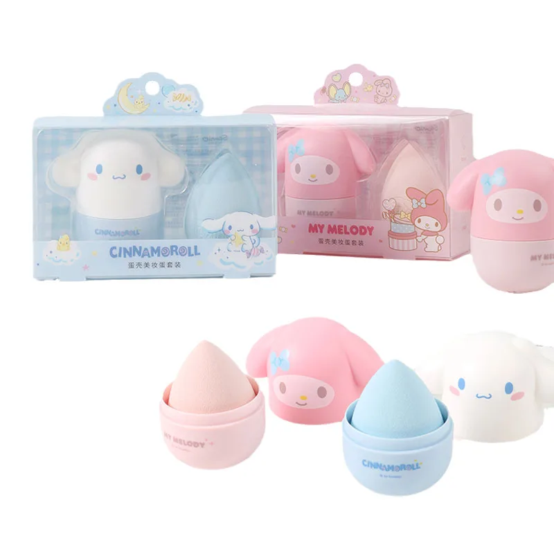 

Kawaii My Melody Cinnamoroll в виде скорлупы, красота, искусственное аниме, Sanrioed, девочка, сердце, милая пуховка, макияж, яйца, хранилище, косметические инструменты