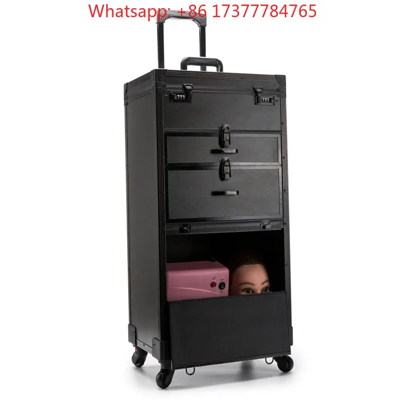 New Stylist Trolley With Hairdressing Tools Personal Care Products Large Double Password Salon Toolbox