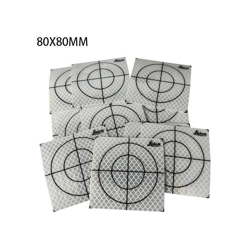 

100PCS Size 80x80mm Reflector Sheet For Leica Total Station Survey Geography White Target Sheet Reflective Sticker