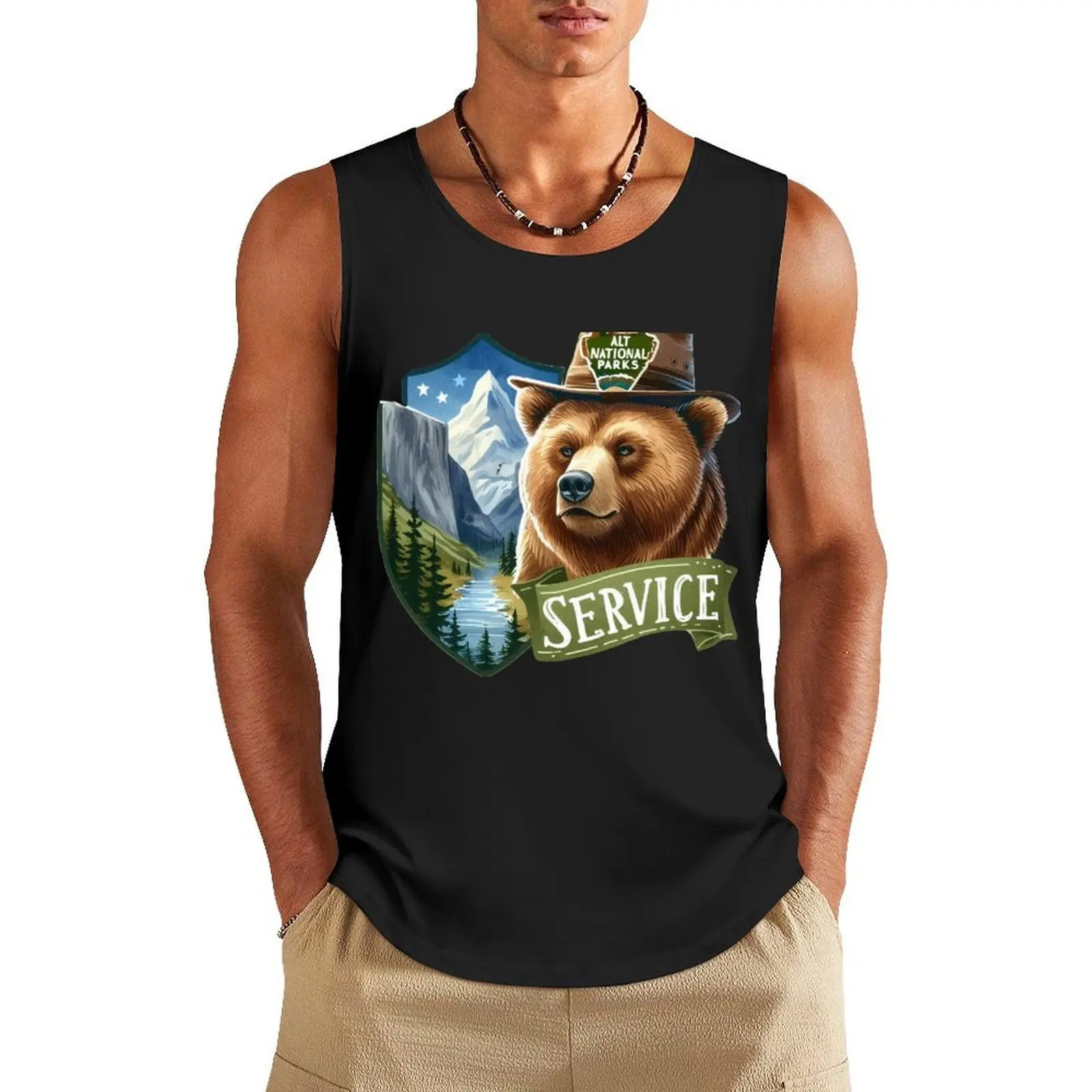 

Alt National Park Service Tank Top Man clothes for gym cool things t-shirt for men Men's summer clothes 2025