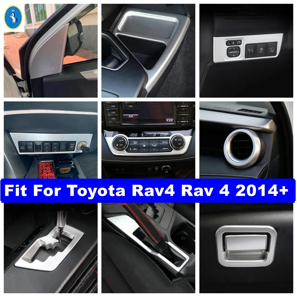 

Pillar A Gear Box / Reading Lights / Panel Air AC / Cup Holder Cover Trim Fit For Toyota Rav4 Rav 4 2014 - 2018 Matte Interior