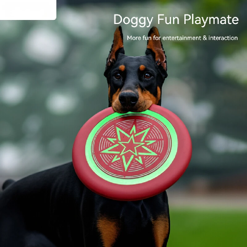 Frisbee Noctilucente Portátil para Perros, Juguete de Entrenamiento Resistente a Mordidas, Disco Volador para Perros Pequeños, Medianos y Grandes
