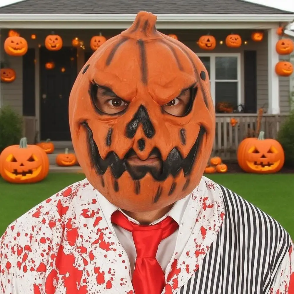 

Novelty 3D Pumpkin Halloween Mask Creativity Funny Full Face Mask Unisex Elastic Strapy Halloween Cosplay Mask Haunted House
