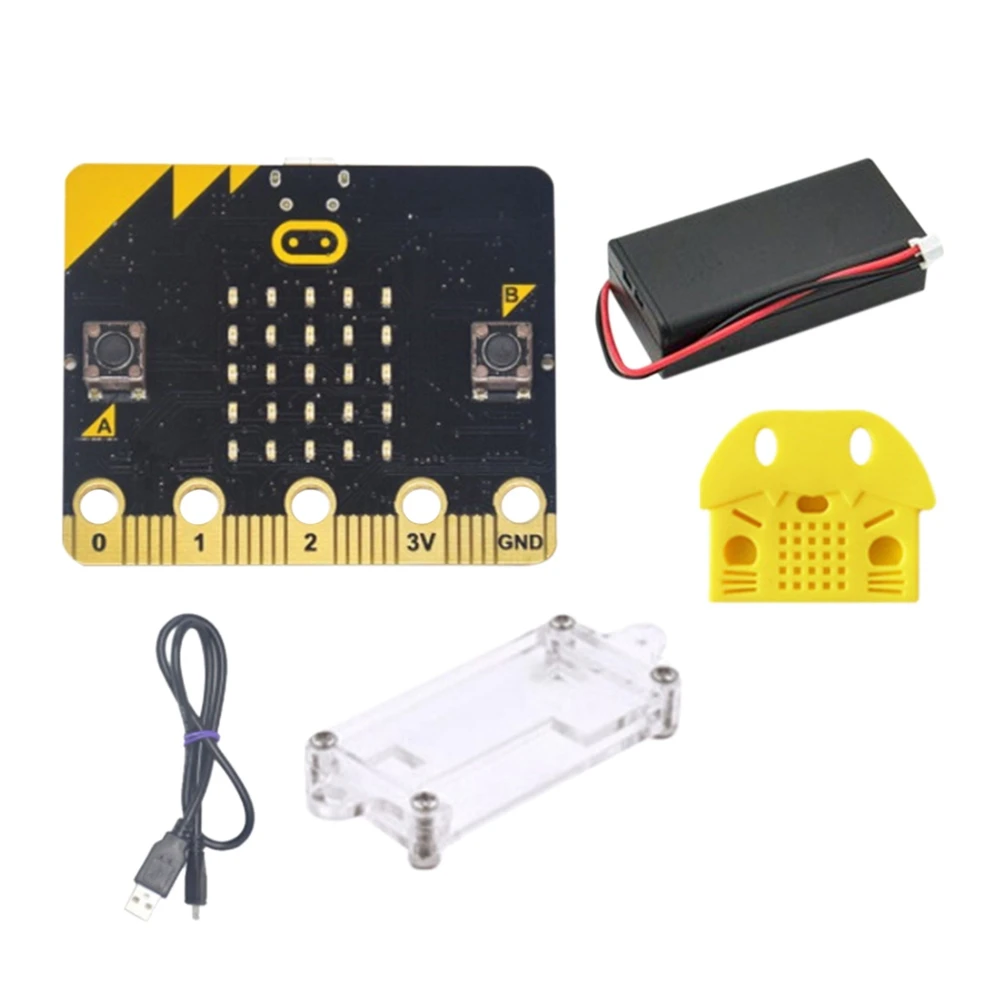 مجموعة أدوات BBC Microbit Go Start Kit Micro: لوحة تطوير التعلم القابلة للبرمجة من Bit BBC مع حافظة واقية لمشاريع DIY