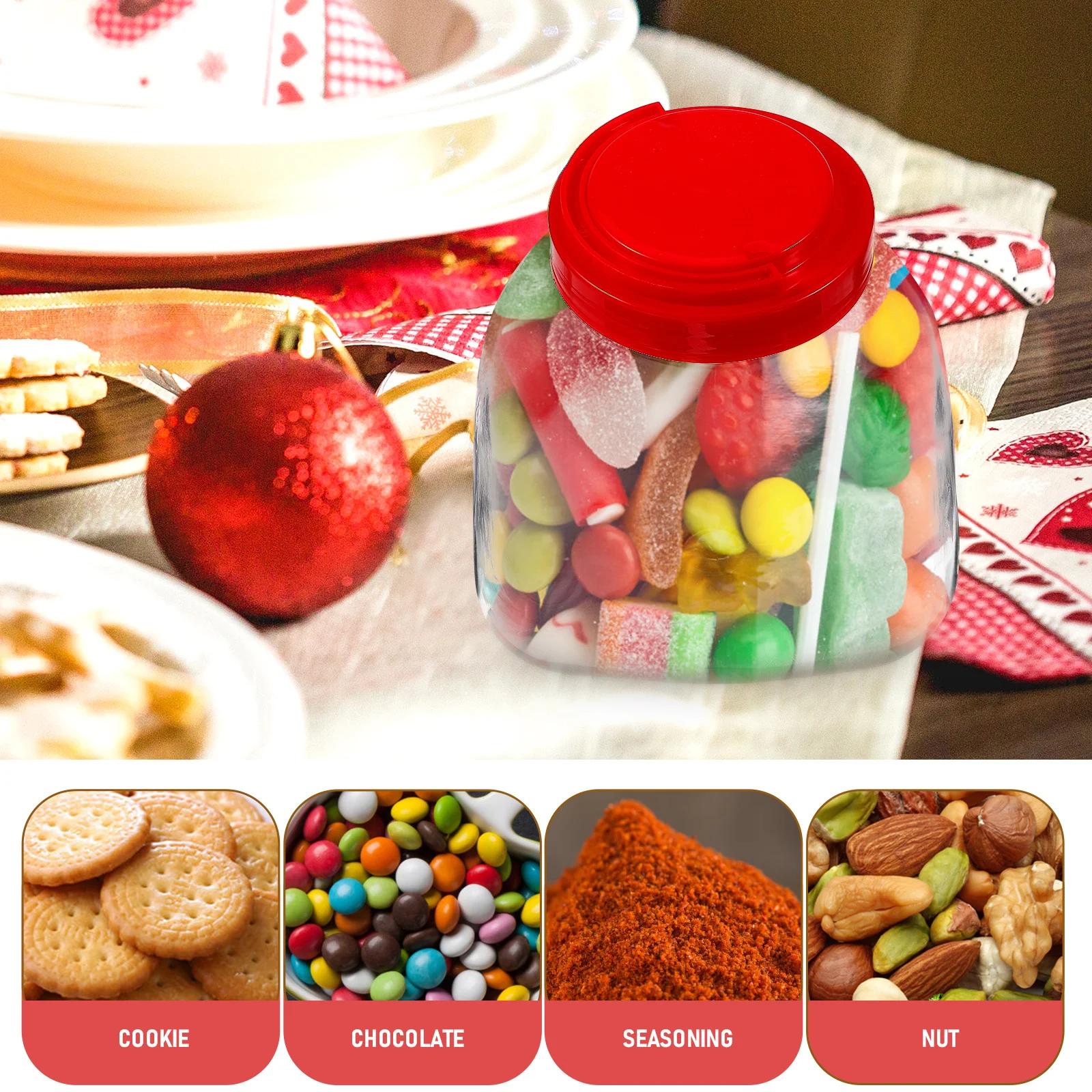 

1pcs Creative Packaging Bottle 1500Ml Transparent Plastic Candy Jar For Kitchen Storage Container Cookie Jar Jars
