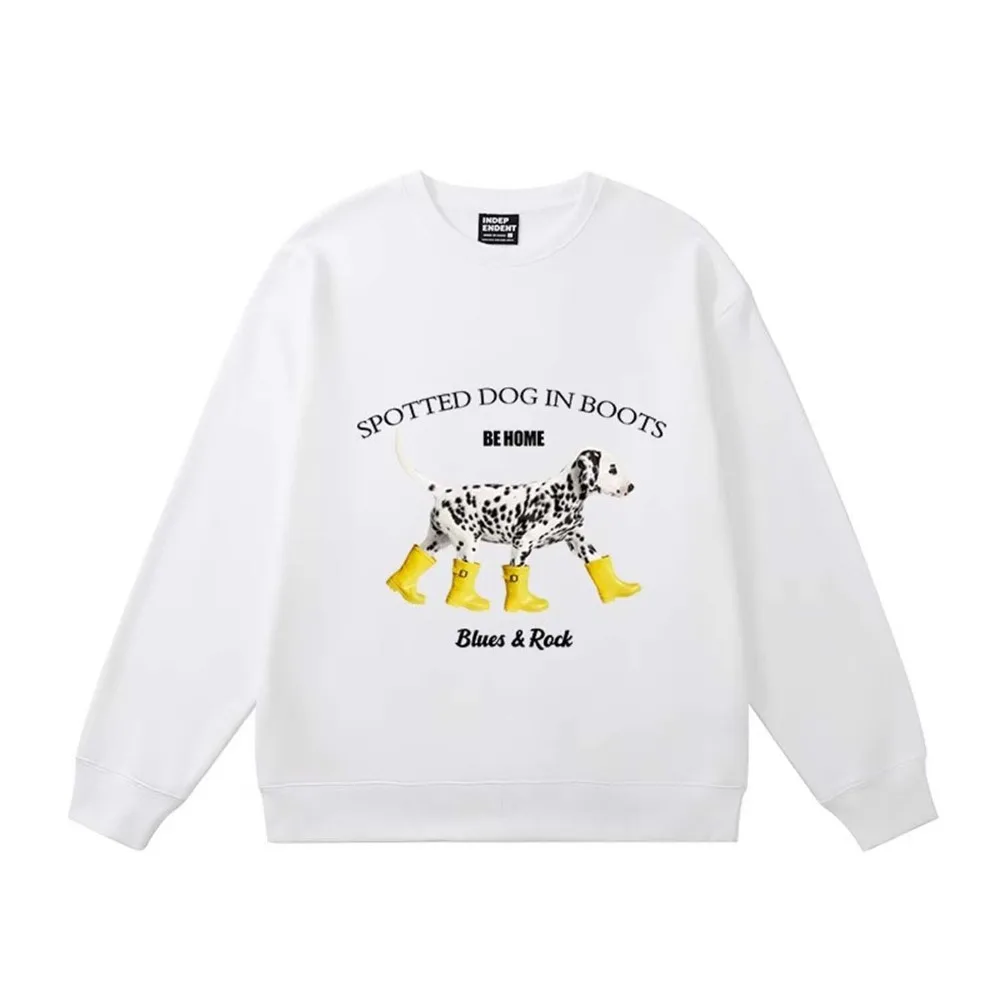 Een hond met laarzen Grappige print sweatshirt Tops Koreaanse trend High Street Fashion Hoodie Losse oversized heren Dames Casual herfst