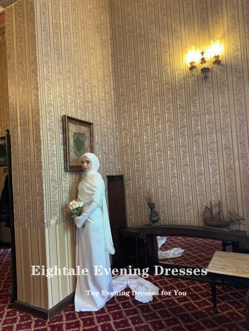 Eightale アラビアのウェディングドレスカスタマイズされたアイボリーマーメイドブライダルガウン長袖フロアレングスイスラム教徒の花嫁パーティードレス