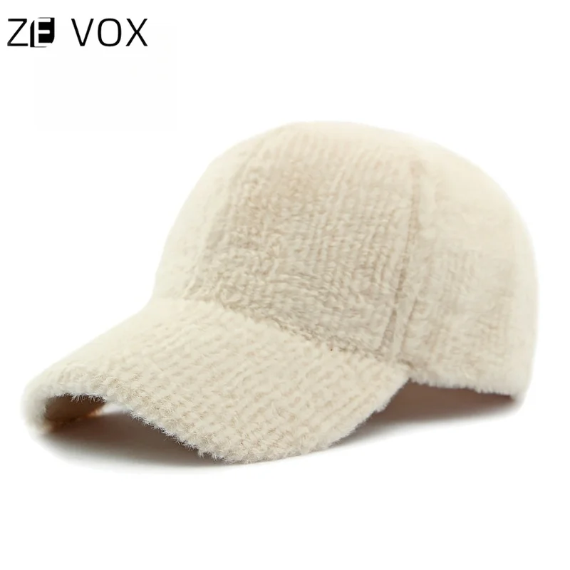 Gorra de béisbol de invierno para mujer, gorro de lana a la moda, además de gorra de béisbol cálida y gruesa de terciopelo, a prueba de frío y mantiene el calor