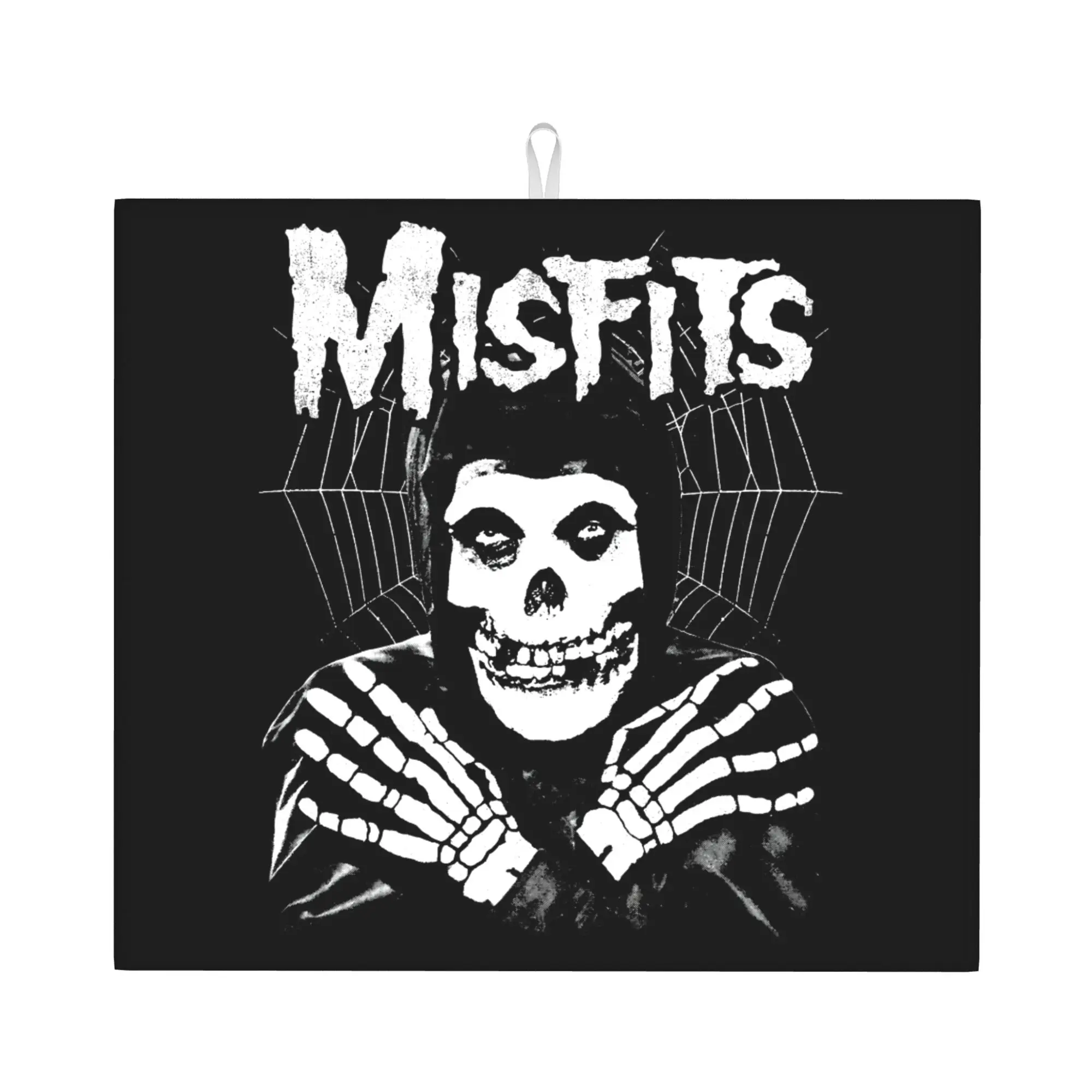 Horror Punk Rock Band Misfits Non‑Slip Waterproof Absorbent Barware Tableware Oil Proof Reusable Bathroom Drying Mat For Kitchen