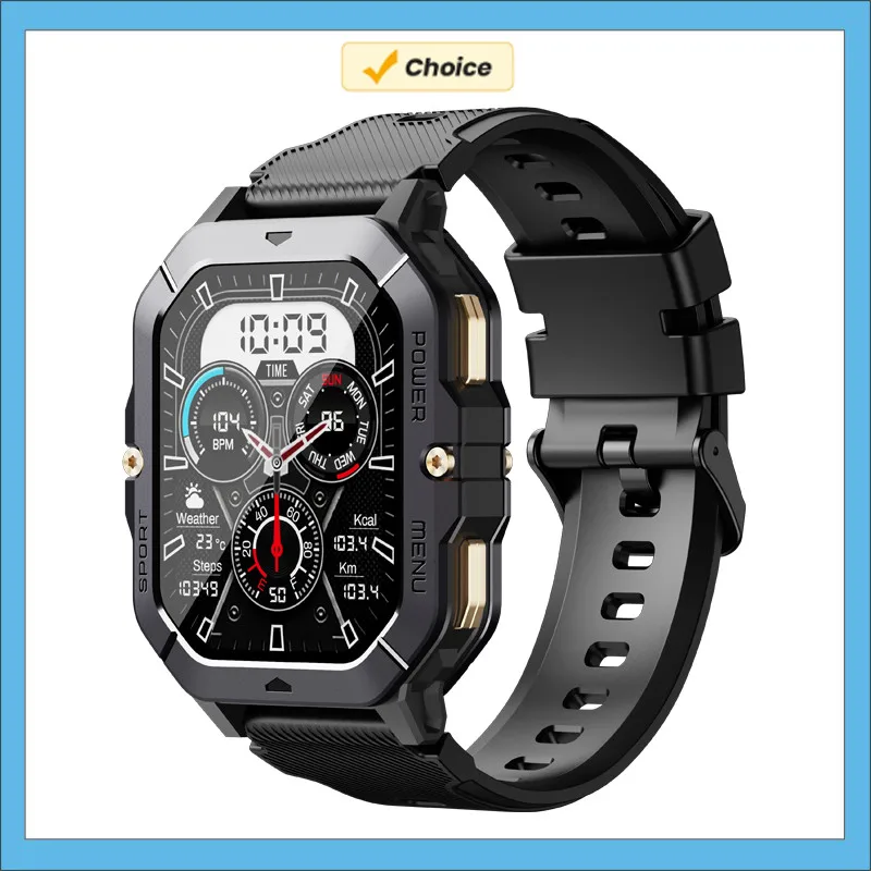 Smart Watch Men 2.02inch HD Screen Deep Waterproof Bluetooth Answer Call Weather Forecast Whatsapp Reminder for Android IOS