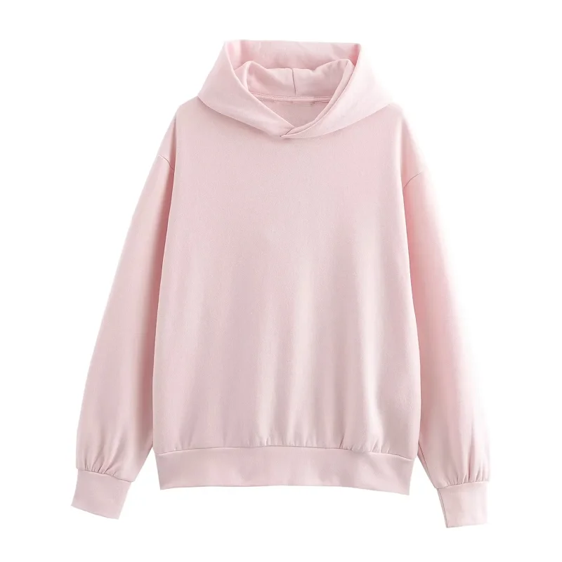 TRAF Hooded Coat 2024 Women\'s Autumn Elegant Oversized Pullover Outerwears Fashion Casual Beige Pink Yellow Grey Black Coats