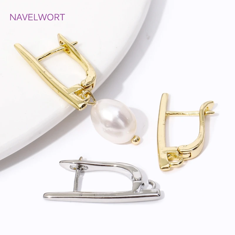 DIY-Ohrring-Herstellungszubehör, 18 Karat vergoldet, glatte Ohrring-Hakenverschlüsse, Messing-Metall-Ohrhaken, Schmuckherstellungszubehör – Detail 36