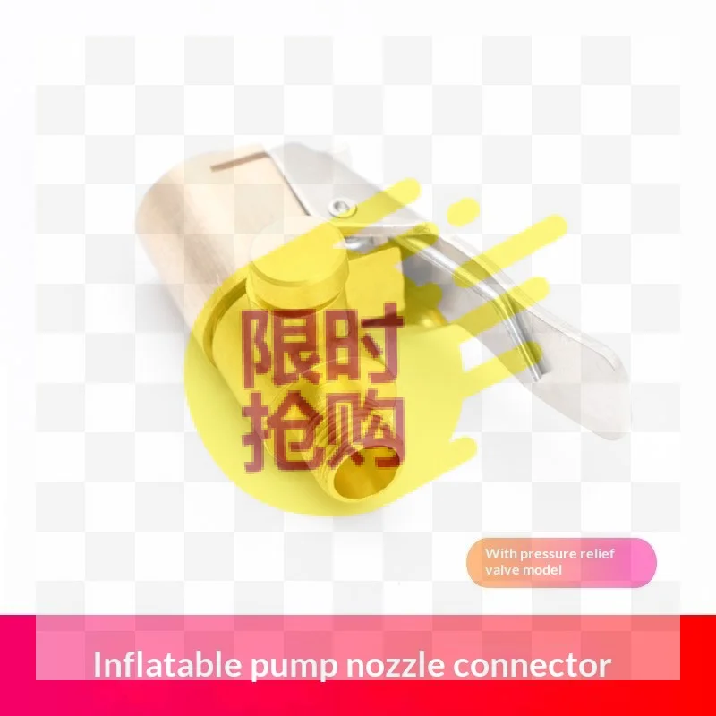 【CMO】Heavy Duty Brass Air Chuck Adapter With Pressure Relief Valve Lock Clip For Car Bike Tire Inflation