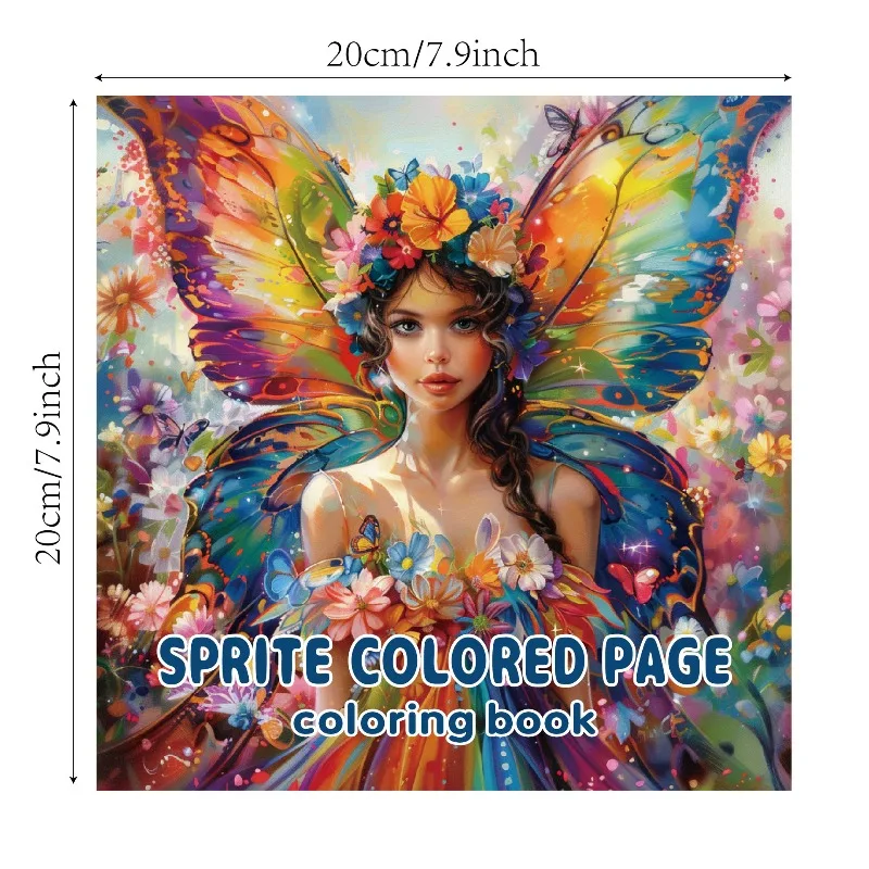Butterfly Fairy Watercolor Elf Wings Coloring Book For Adults 24 Pages Doodle Painting Creative Art Therapy Relaxation Gift
