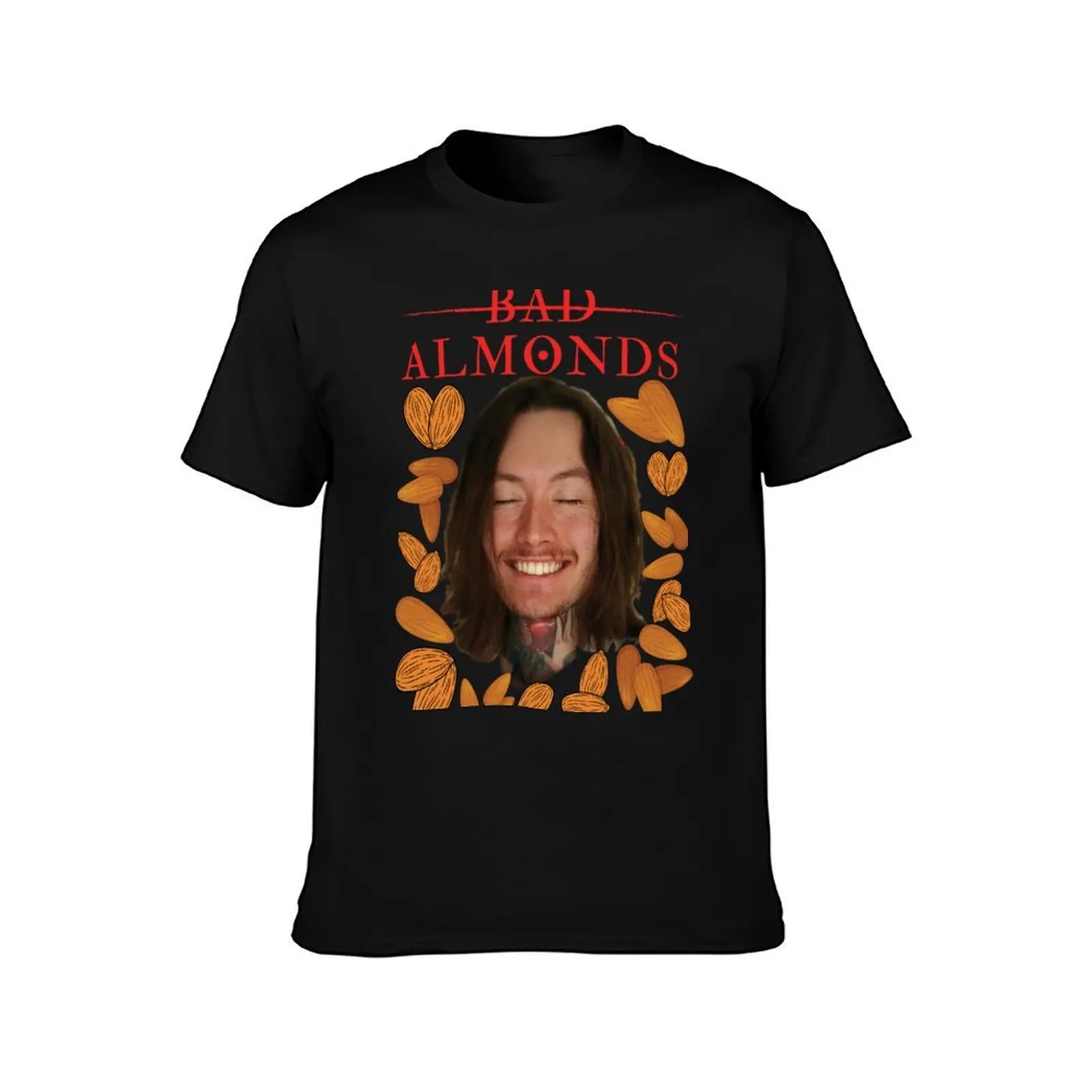 Bad Almonds T-Shirt Summer Casual Cotton Tee Oversized Streetwear Tops Vintage Graphic Print Loose Fit Short Sleeve
