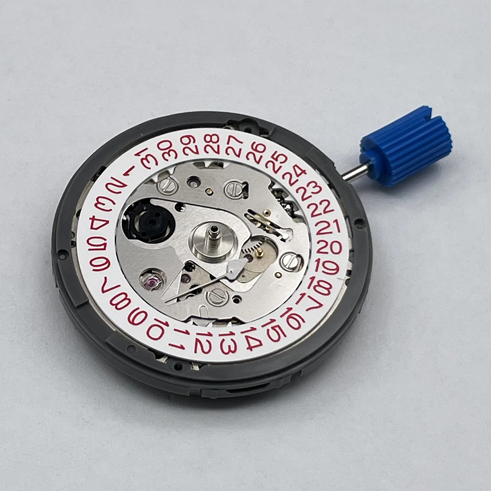 Japan Original NH35 Movement Mod White-Red Text Datewheel Crown at 3.0/3.8 Position Genuine NH35A Red Disc Version 24 Jewels