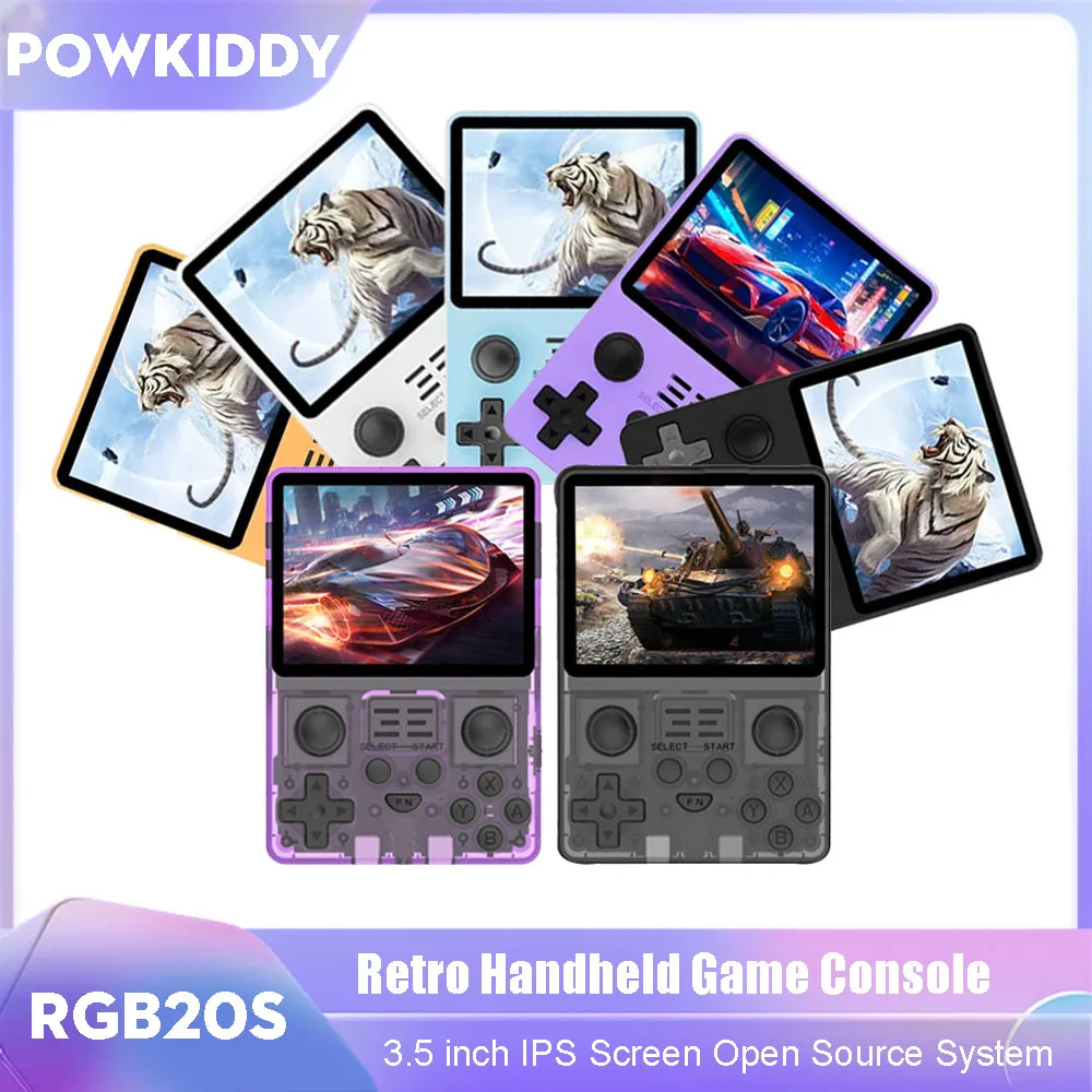 RGB20S Handheld Game Console 3.5 inch IPS Screen Open Source System Retro Dual Joystick Video Game Player Kids Gift