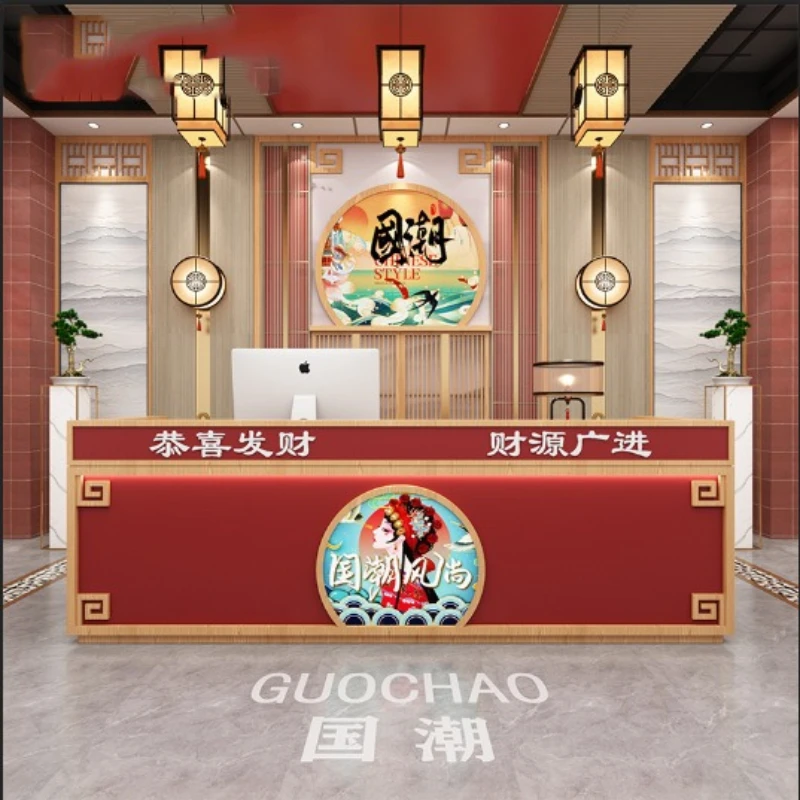 

Chinese-style Front Desk Checkout Counters National Trend Style Hotel Checkout Counters Internet Celebrity Furniture Cajero JT40