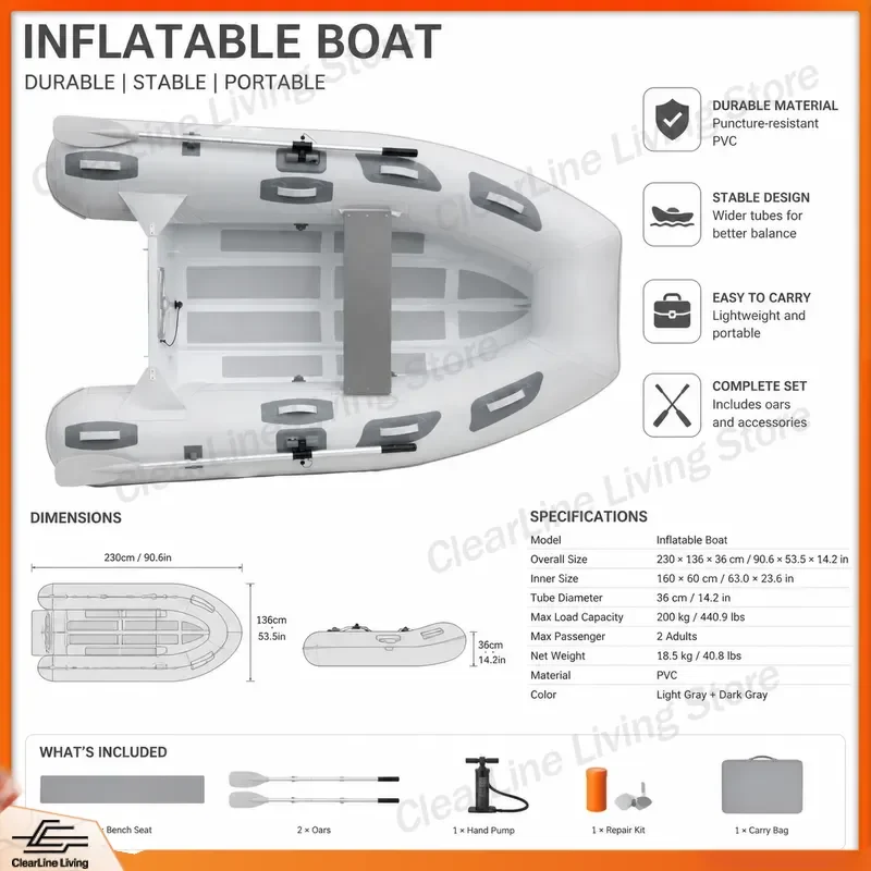 3M 3.3M Mini Inflatable Boat Fiberglass Hull Hypalon Rib Boat Airbag Dinghy Fishing Tender Kayak Raft PVC Rubber Yacht