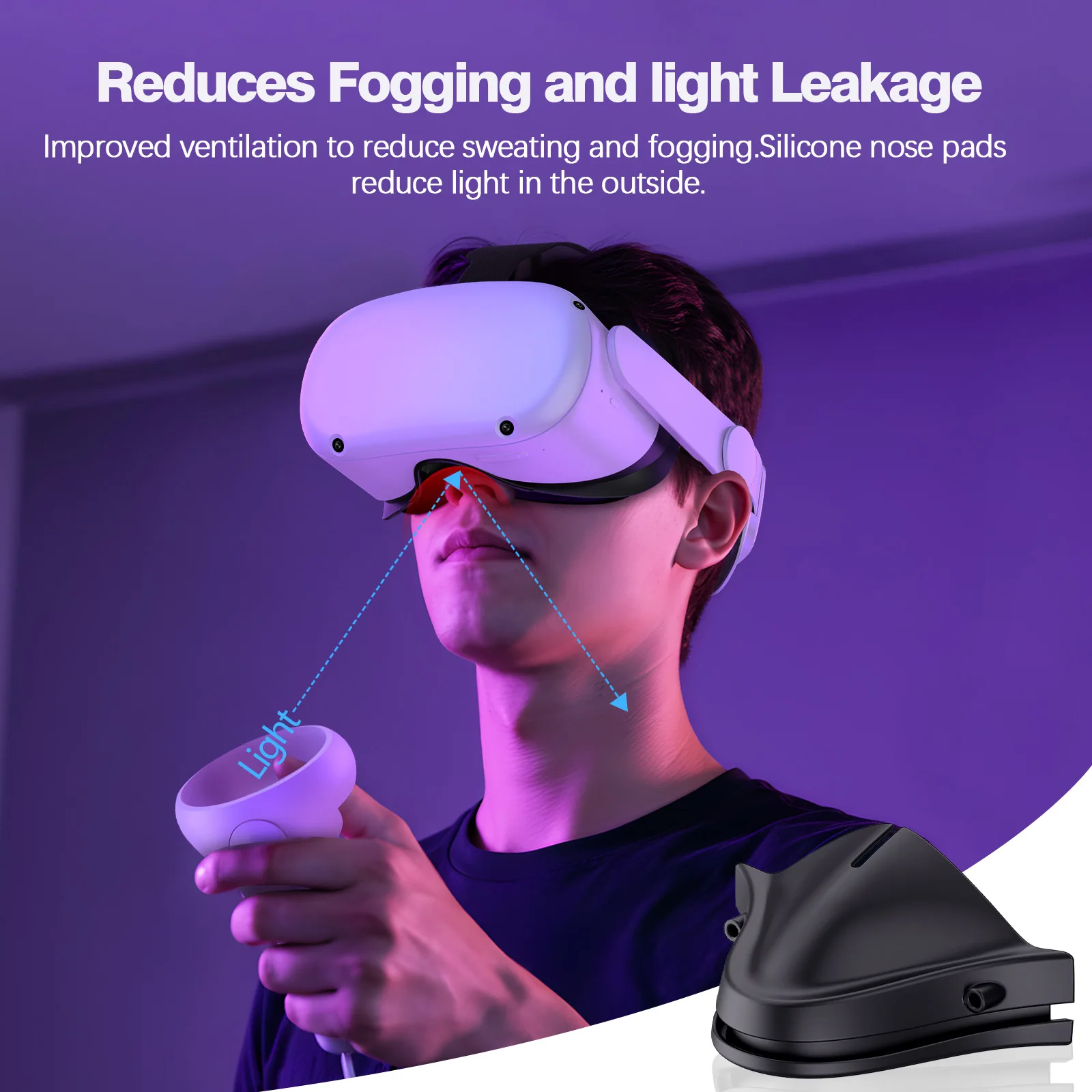 Atmungsaktive weiche Gesichtsmaske Ersatz für Oculus Quest 2/3/3S Gesichtsschnittstellenhalterung PU-Leder 3-in-1 für Meta Quest 2/3/3S – Detail 11