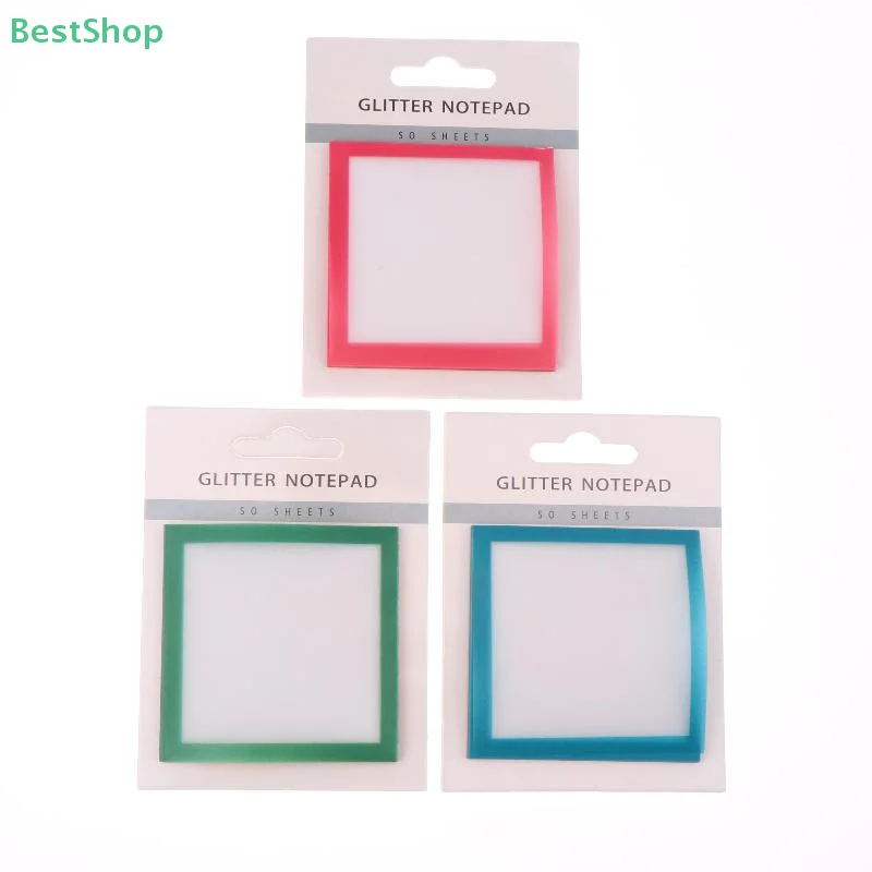 Notas pegajosas com glitter, notas pegajosas transparentes, notebooks criativos de escritório, suprimentos de estudo, presentes perfeitos para retornar à escola