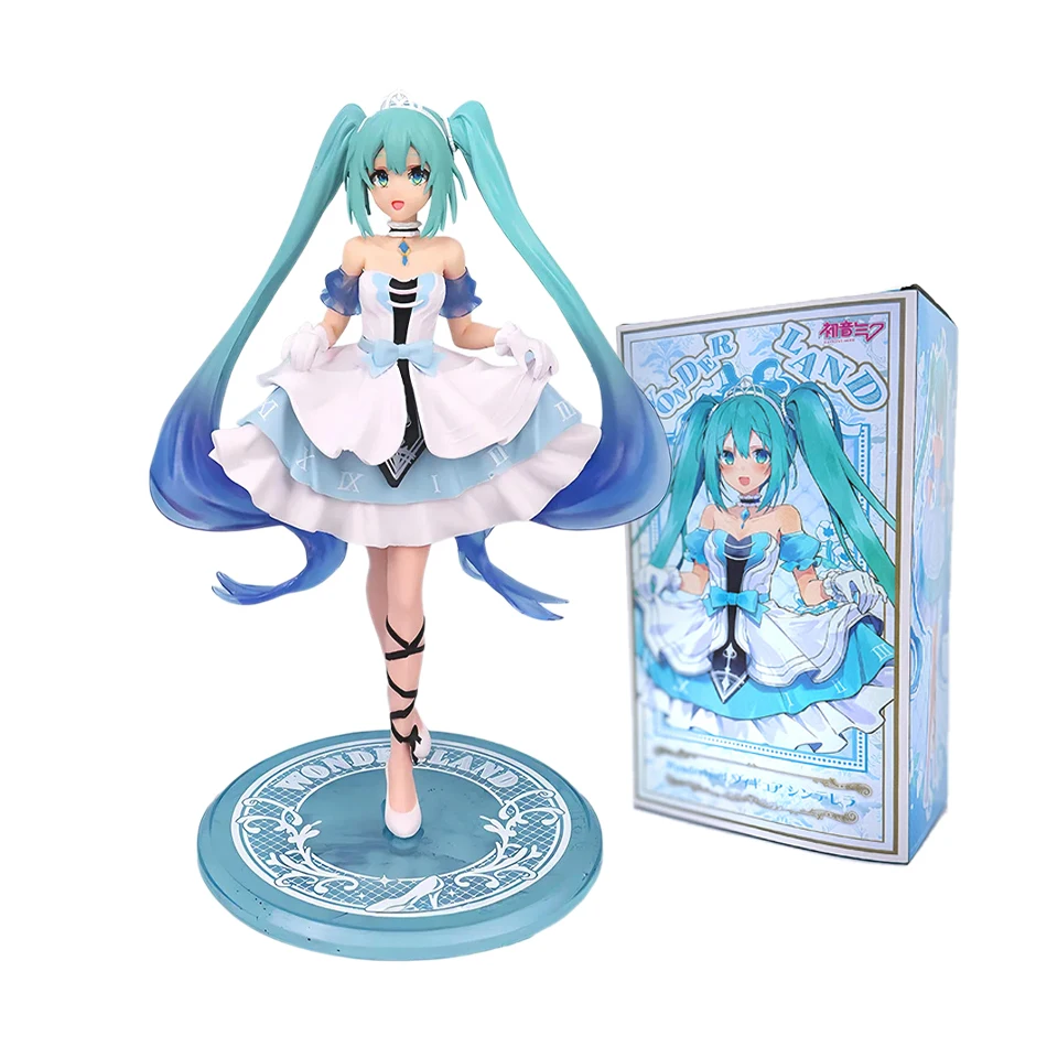 Anime Hatsune Miku 19 cm Cinderella Fairy Tale Wonderland Figur, ein Geschenk für Mädchen, ein Anime-Modell-Ornament.