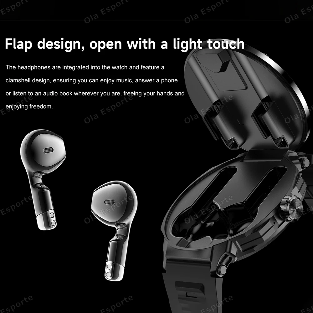 

Новые TWS 2-в-1 Смарт-часы с гарнитурой 2025 Bluetooth Вызов Мужские часы NFC SmartWatch Монитор сердечного ритма Воспроизведение музыки Спортивные часы