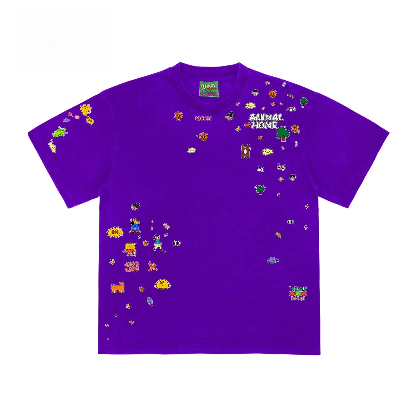 

Fun Soul Shoulder Drop Art Exhibition Trendy Short Sleeve T-Shirt Interesting College Style Artistic Fun Luxury Fashion