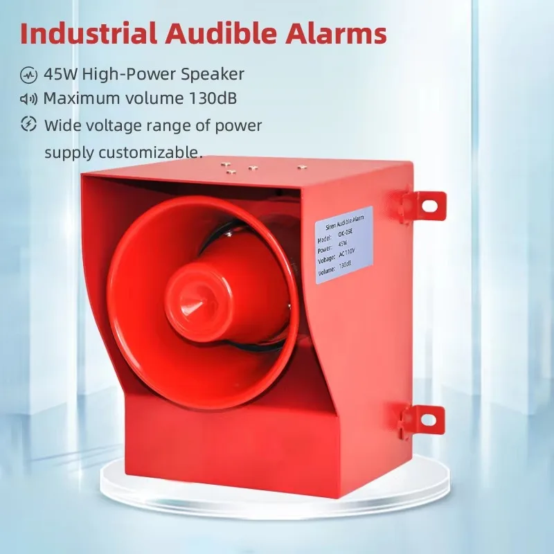 Akustischer Alarm, 130 dB laute Alarmsirene, Ton anpassen, IP65, Schutzklasse, Sicherheitsalarmsystem für Überkopfkran