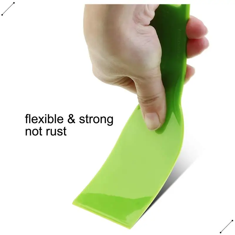 5 Pieces Plastic Putty Knife Set Flexible Paint Scrapers Tool For Spackling, Patching, Decals, Wallpaper, Baking, Wall