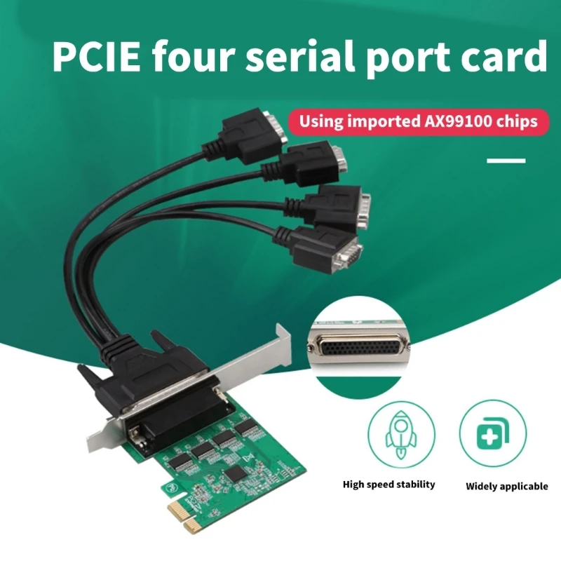 Multiports PCIE 1x to RS232 Serial Card 2/4 Port for Industrial Control and Communication Devices