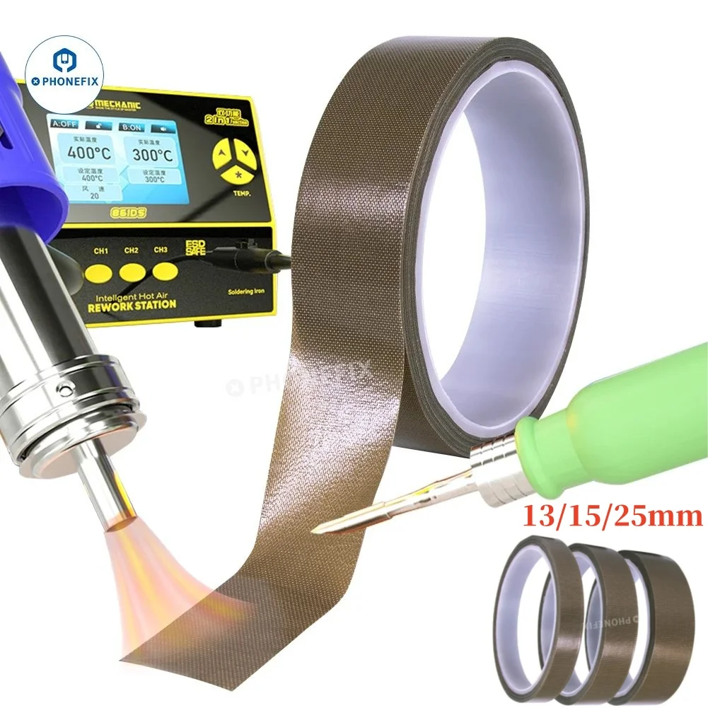 Cinta resistente a altas temperaturas, adhesivo de tela recubierta de PTFE, pegatina de aislamiento eléctrico para protección de teléfono, herramienta de reparación selladora