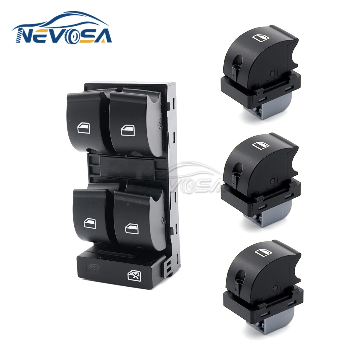 Nevosa Car Electric Master Power Window Control Switch Button For Audi A4 S4 B6 B7 Seat Exeo 8ED959851B 8E0959851 8E0959855