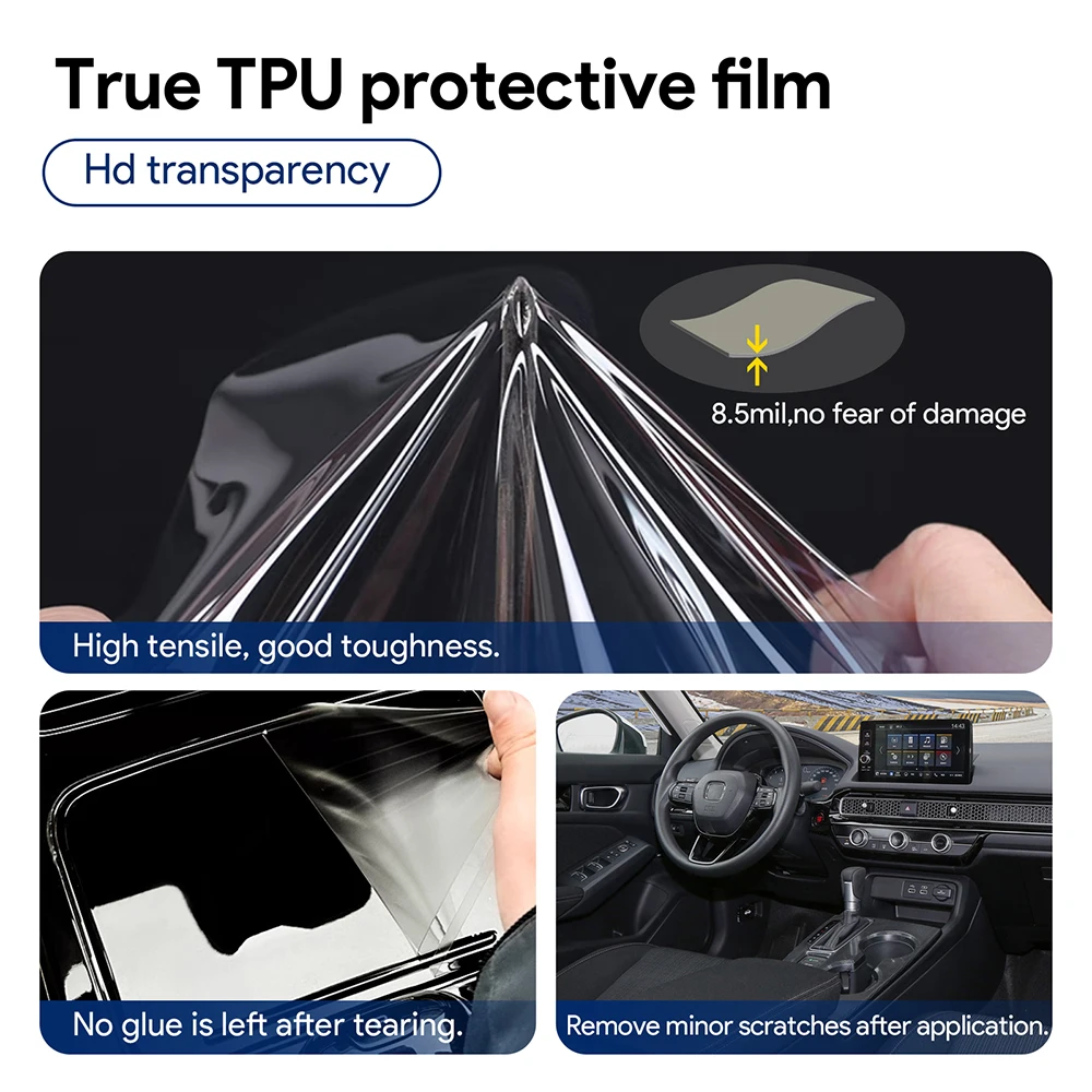 Tpu Film for Honda 11th Civic Hybrid Version 2022-2025 Car Interior Sticker Dashboard Screen Protection Film Car Transparent