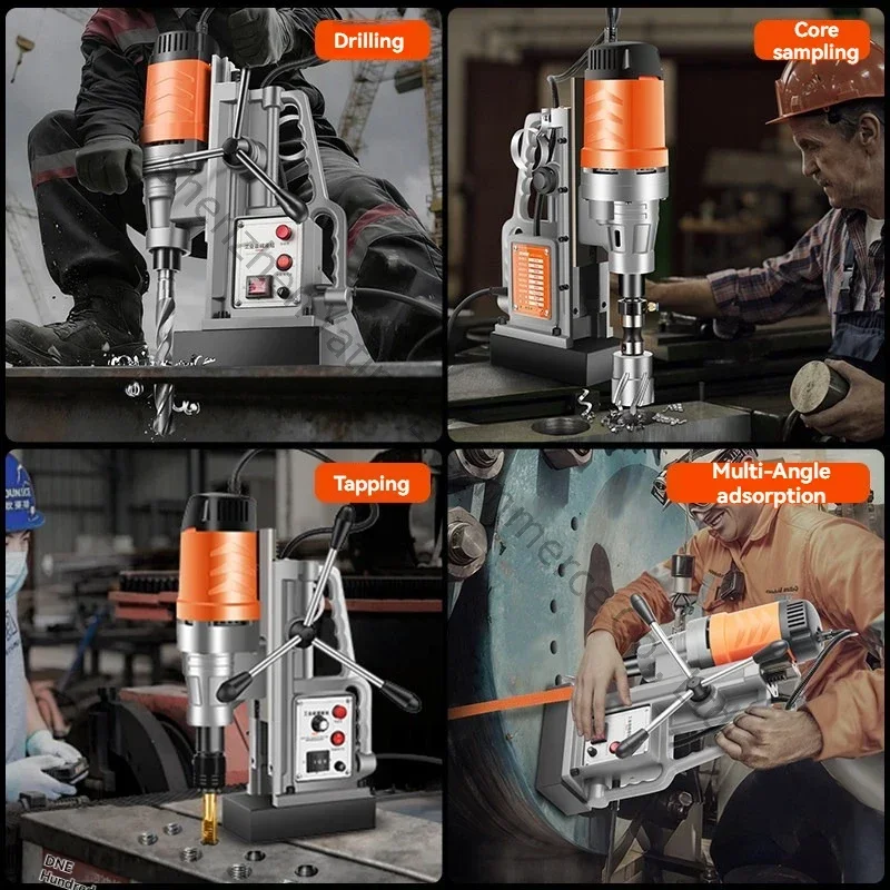 Magnetic Drill Electromagnetic Drill Magnetic Seat Drill, Tapping Speed Control High-power Hollow Iron Suction Dril