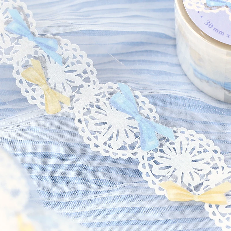 Cute Bow Satin Ballet PET Adhesive Tape Decoration Scrapbooking DIY Album Diary Journal Photocard Collage Masking Tapes