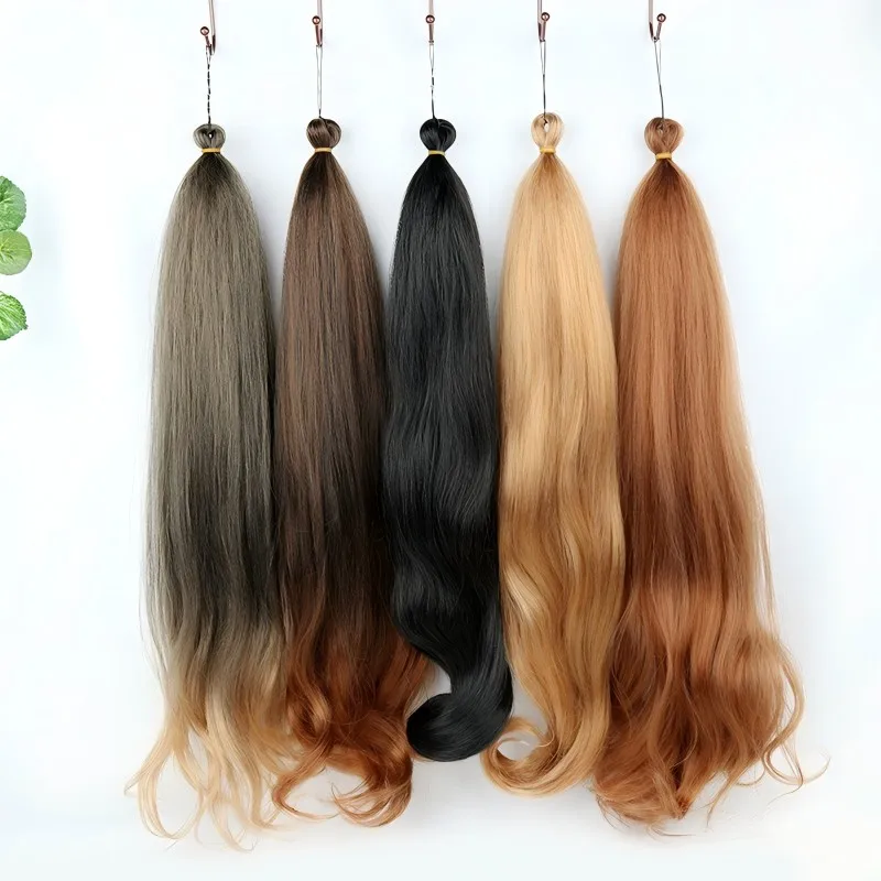 Snowdrop สังเคราะห์จัมโบ้ Yaki Pony Hair Extensions Pre ยืดผมขายส่งสิ่งที่แนบมาสําหรับ Braids