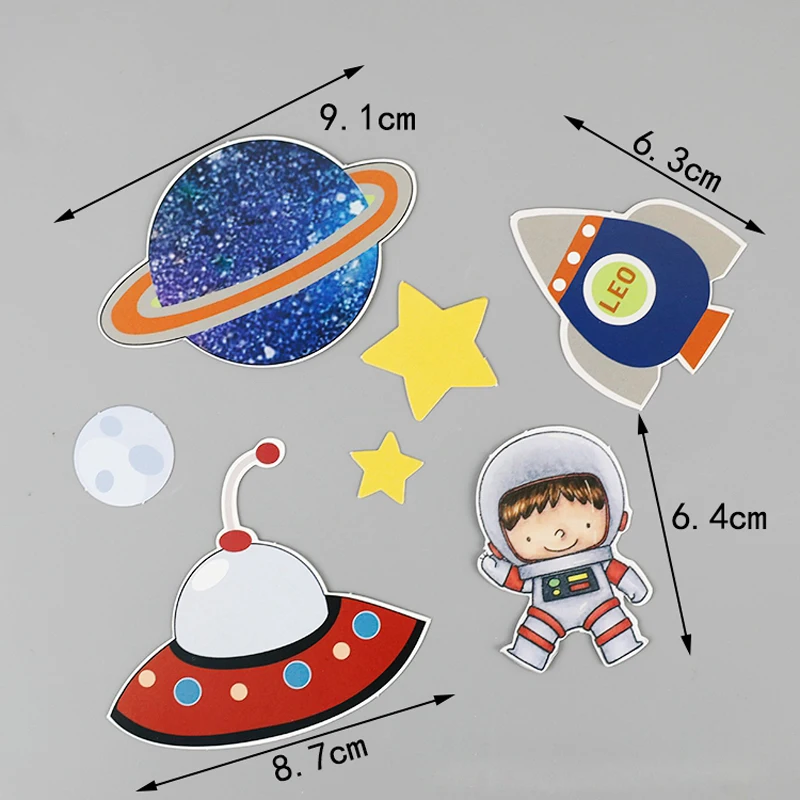 Decor Cake Topper Astronaut Space Boy Birthday Party Decorations UFO Kids Decor Cake Topper Dessert Baby Shower DIY Decor Part